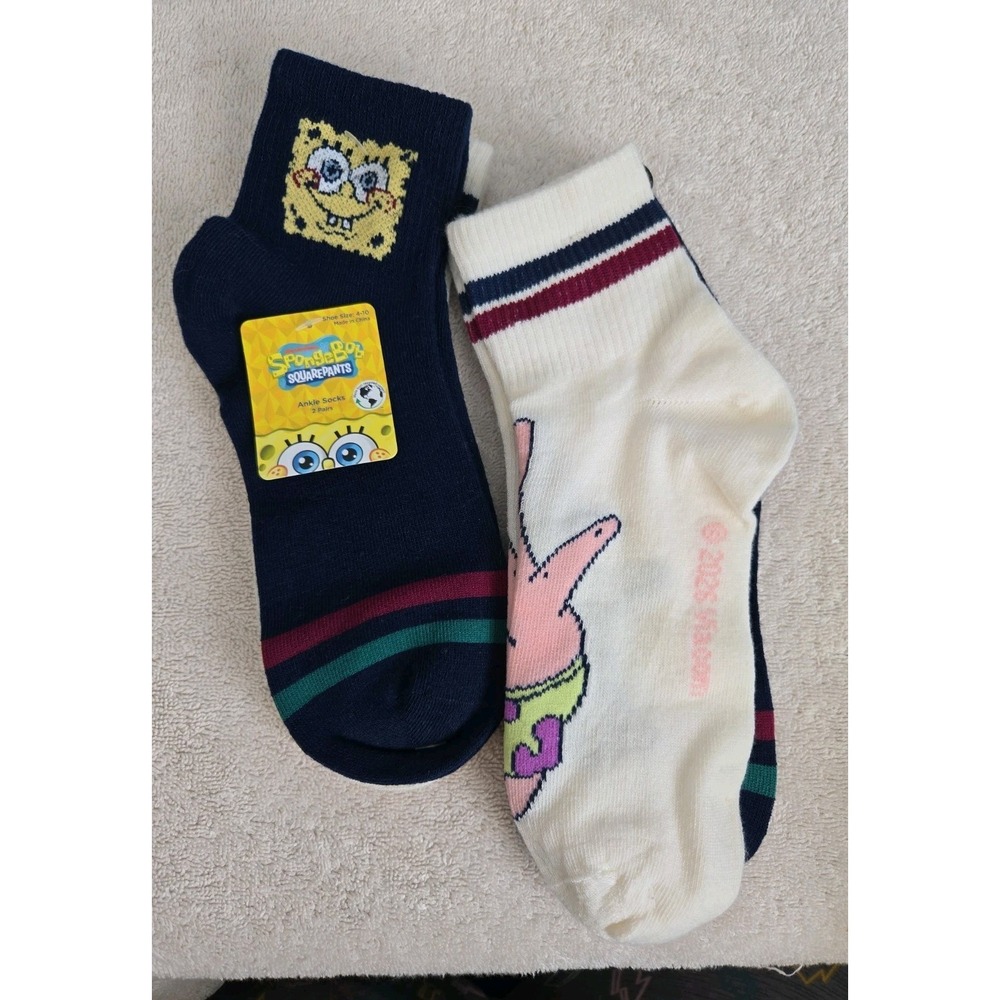 Nickelodeon Ankle Socks Shoe Size 4-10  2 Packs Total 4 Socks